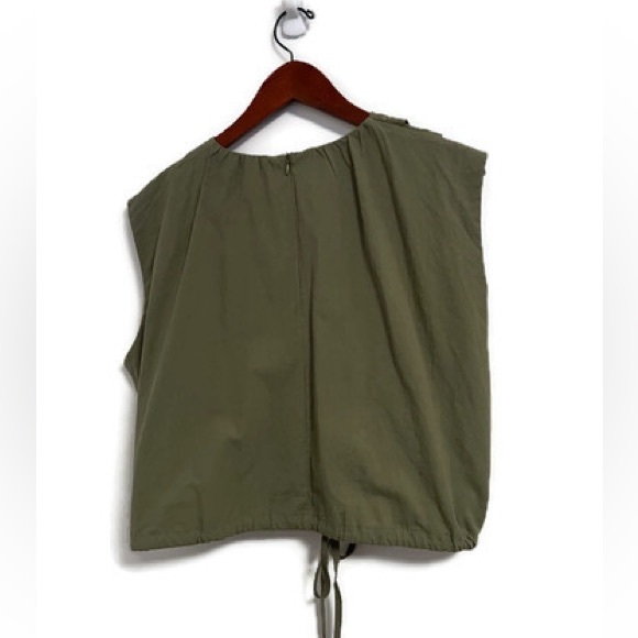 NWT Little Moutain parachute crop top in olive green, size Large. - Picture 2 of 10